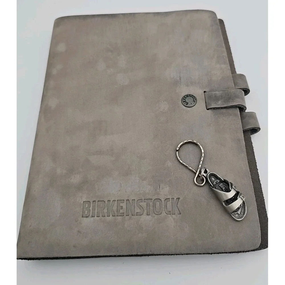 Birkenstock Grey Leather Refillable Journal Planner 9.5x7 With Keychain Set